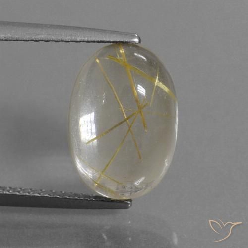 5.34ct Natural Light Yellow Rutile Quartz, Oval, Transparent