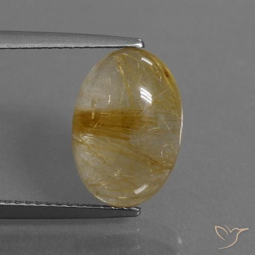 4.68ct Natural Very Light Golden-Brown Rutile Quartz, Oval, Transparent
