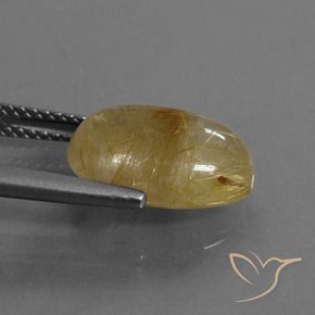 Rutile Quartz Gemstone in 13 x 9 mm (calibrated) Size for Sale, Rutile Quartz Stone in Very Light Golden-Brown Color