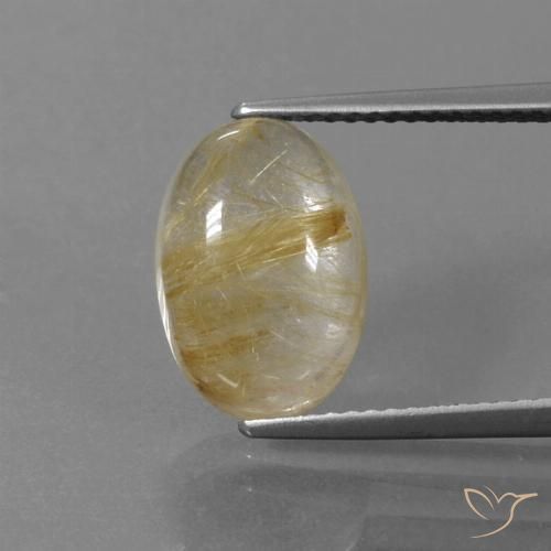 4.57ct Natural Very Light Golden-Brown Rutile Quartz, Oval, Transparent