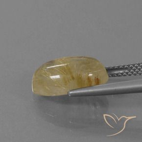 Rutile Quartz Gemstone in 13 x 9 mm (calibrated) Size for Sale, Rutile Quartz Stone in Very Light Golden-Brown Color
