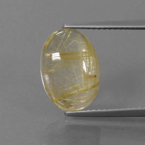 Tuscany Yellow Rutile Quartz Gem - 4.4ct Oval Cabochon (ID: 446755)