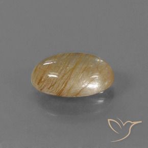 4.60 ct Brown Rutile Quartz Stone, Natural Rutile Quartz in Oval Cabochon Shape for Sale