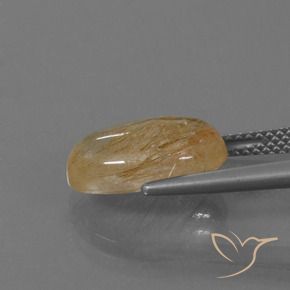 Rutile Quartz Gemstone in 13 x 9 mm (calibrated) Size for Sale, Rutile Quartz Stone in Very Light Brown Color