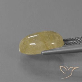 Rutile Quartz Gemstone in 13 x 9 mm (calibrated) Size for Sale, Rutile Quartz Stone in Tuscany Yellow Color