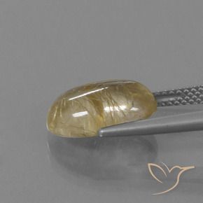 Rutile Quartz Gemstone in 13 x 9 mm (calibrated) Size for Sale, Rutile Quartz Stone in Very Light Golden-Brown Color