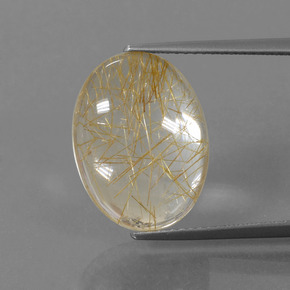 8.7ct Oval Cabochon Colorless Golden Rutile Quartz for sale thumb image of 8.7ct Oval Cabochon Colorless Golden Rutile Quartz (ID: 446777)