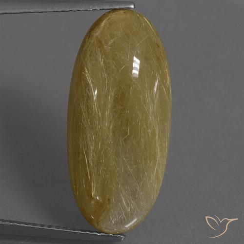 12.34ct Natural Medium Yellow Rutile Quartz, Oval, Translucent