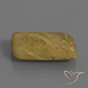 9.81 ct Yellow Rutile Quartz Stone, Natural Rutile Quartz in Fancy Cabochon Shape for Sale