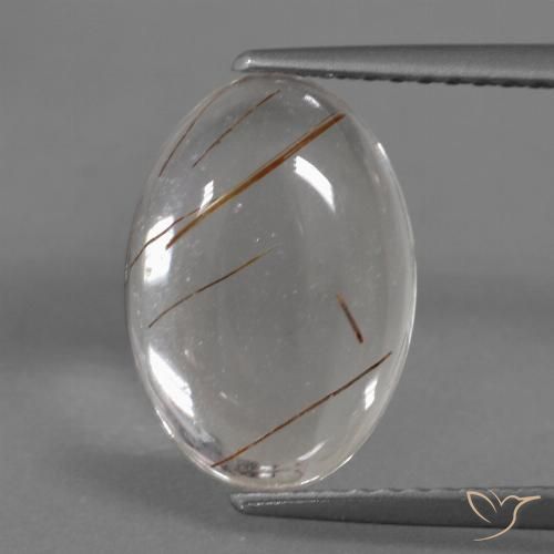 3.45 ct Oval Rutile Quartz, 12.9 x 8.9 mm From India, Photo A
