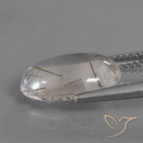 Rutile Quartz Gemstone in 13 x 9 mm (calibrated) Size for Sale, Rutile Quartz Stone in Clear with Copper Color