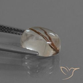 Rutile Quartz Gemstone in 10 x 8 mm (calibrated) Size for Sale, Rutile Quartz Stone in Clear with Copper Color