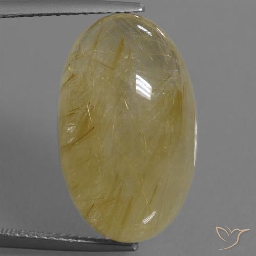 20.70ct Natural Medium Yellow Rutile Quartz, Oval, Translucent