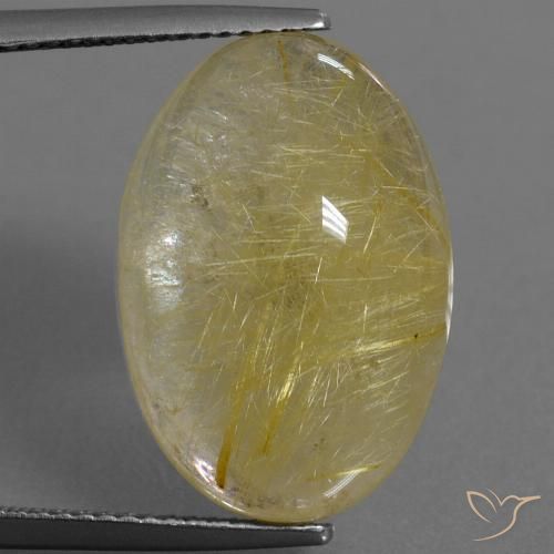 17.54ct Natural Light Yellow Rutile Quartz, Oval, Transparent