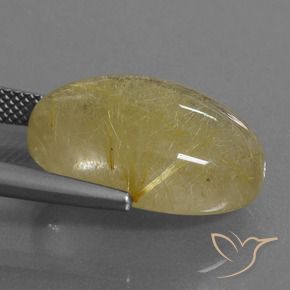 Rutile Quartz Gemstone in 19.9 x 13.8 mm Size for Sale, Rutile Quartz Stone in Light Yellow Color
