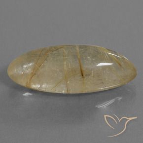 14.68 ct Golden Rutile Quartz Stone, Natural Rutile Quartz in Marquise Cabochon Shape for Sale