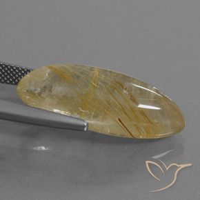 Rutile Quartz Gemstone in 25.5 x 10.6 mm Size for Sale, Rutile Quartz Stone in Very Light Golden-Brown Color