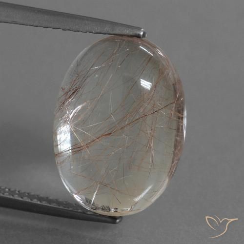 8.28 ct Oval Rutile Quartz, 15.3 x 11.3 mm From India, Photo A