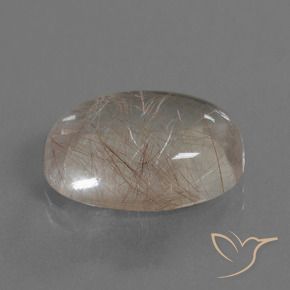 8.28 ct White Rutile Quartz Stone, Natural Rutile Quartz in Oval Cabochon Shape for Sale