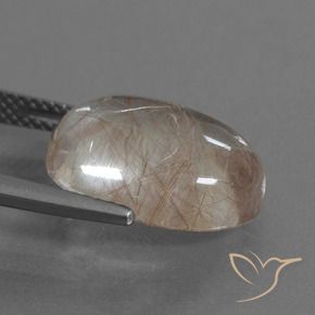 Rutile Quartz Gemstone in 15.3 x 11.3 mm Size for Sale, Rutile Quartz Stone in Clear with Copper Color
