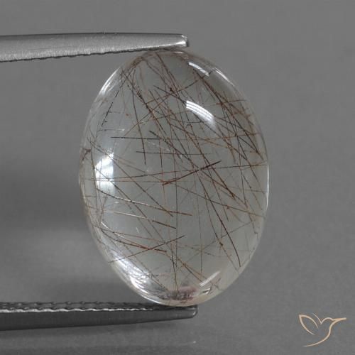 8.1 ct Oval Rutile Quartz, 15.1 x 11.1 mm From India, Photo A