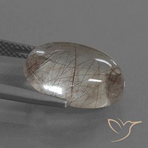 Rutile Quartz Gemstone in 15.1 x 11.1 mm Size for Sale, Rutile Quartz Stone in Clear with Copper Color