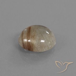 4.31 ct Brown Rutile Quartz Stone, Natural Rutile Quartz in Round Cabochon Shape for Sale