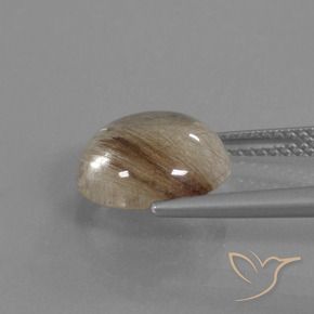 Rutile Quartz Gemstone in 11 mm (calibrated) Size for Sale, Rutile Quartz Stone in Warm Brown Color