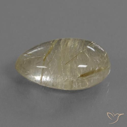 12.10 ct Yellow Rutile Quartz Stone, Natural Rutile Quartz in Fancy Cabochon Shape for Sale