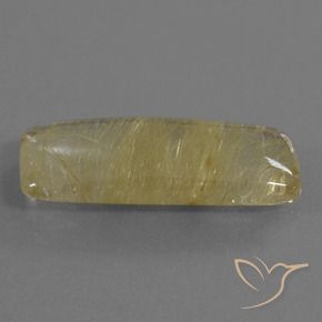 10.78 ct Yellow Rutile Quartz Stone, Natural Rutile Quartz in Cushion Cabochon Shape for Sale