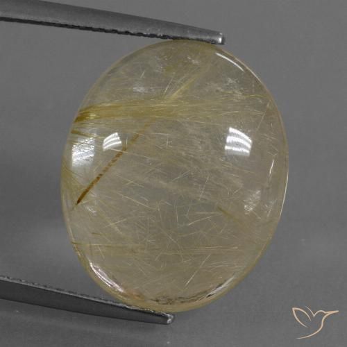 10.36ct Natural Light Yellow Rutile Quartz, Oval, Transparent