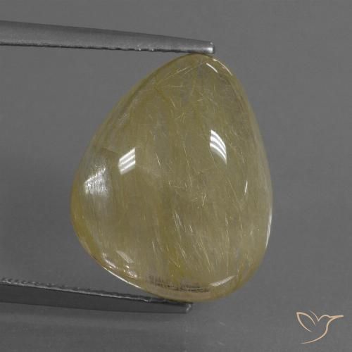 10.83 ct Pear Rutile Quartz, 16.2 x 13.3 mm From India, Photo A