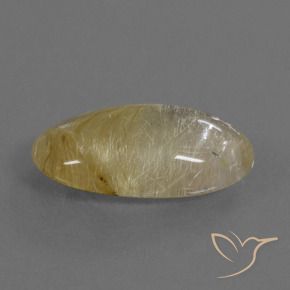 8.65 ct Yellow Rutile Quartz Stone, Natural Rutile Quartz in Oval Cabochon Shape for Sale