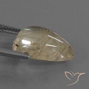 Rutile Quartz Gemstone in 17 x 13.6 mm Size for Sale, Rutile Quartz Stone in Light Brown Color