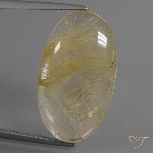 12.70ct Natural Medium Yellow Rutile Quartz, Oval, Transparent