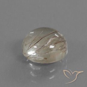 3.14 ct Brown Rutile Quartz Stone, Natural Rutile Quartz in Round Cabochon Shape for Sale