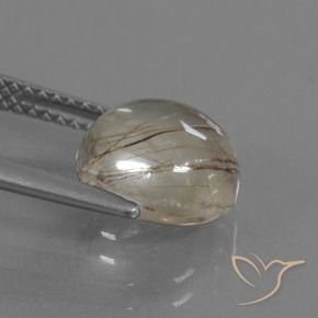 Rutile Quartz Gemstone in 9 mm (calibrated) Size for Sale, Rutile Quartz Stone in Light Brown Color