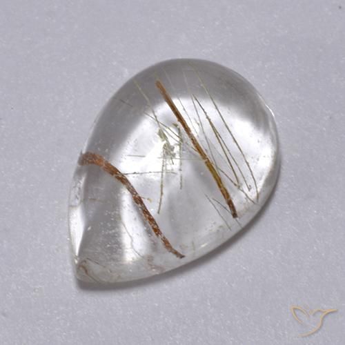 Rutile Quartz Gemstone in 10 x 7 mm (calibrated) Size for Sale, Rutile Quartz Stone in Warm Brown Color
