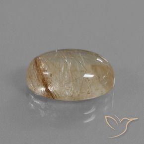 6.48 ct Brown Rutile Quartz Stone, Natural Rutile Quartz in Oval Cabochon Shape for Sale