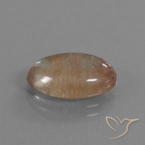 3.64 ct White Rutile Quartz Stone, Natural Rutile Quartz in Oval Cabochon Shape for Sale
