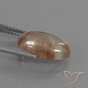 Rutile Quartz Gemstone in 11 x 9 mm (calibrated) Size for Sale, Rutile Quartz Stone in Clear with Copper Color
