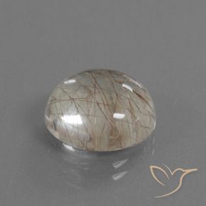 6.66 ct Brown Rutile Quartz Stone, Natural Rutile Quartz in Round Cabochon Shape for Sale
