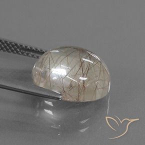 Rutile Quartz Gemstone in 12 mm (calibrated) Size for Sale, Rutile Quartz Stone in Very Light Brown Color