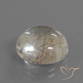 6.24 ct Brown Rutile Quartz Stone, Natural Rutile Quartz in Round Cabochon Shape for Sale