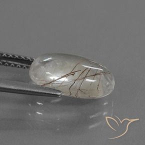 Rutile Quartz Gemstone in 12 x 8 mm (calibrated) Size for Sale, Rutile Quartz Stone in Clear with Copper Color