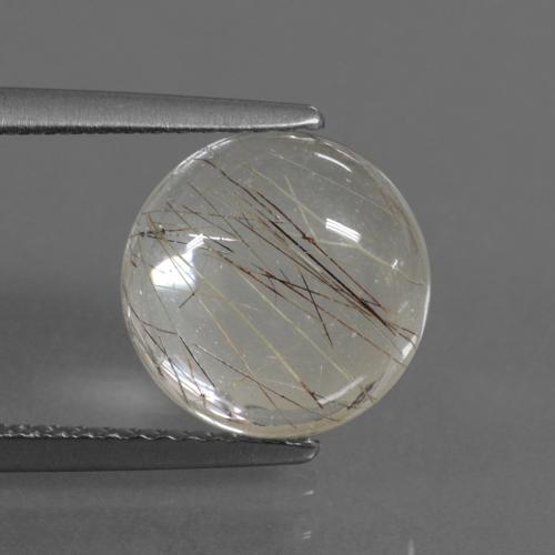 Light Brown Rutile Quartz Gem - 3.6ct Round Cabochon (ID: 449028)