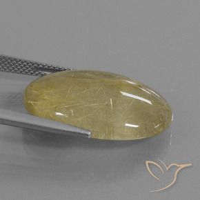 Rutile Quartz Gemstone in 23.5 x 17.2 mm Size for Sale, Rutile Quartz Stone in Bright Gold Color