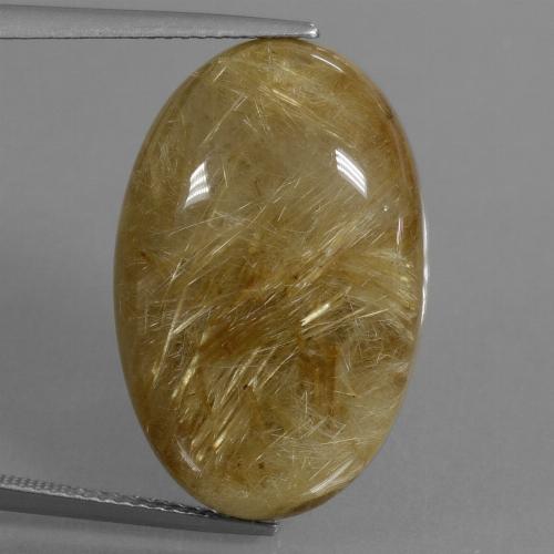 Marrón-dorado muy claro Cuarzo Rutilado Gema - 26.2ct Cabujón Óvalo (ID: 449052)
