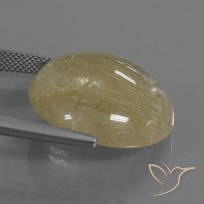 Rutile Quartz Gemstone in 22.1 mm Size for Sale, Rutile Quartz Stone in Light Yellow Color