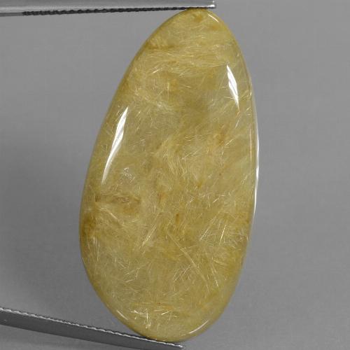 Bright Gold Rutile Quartz Gem - 37.4ct Fancy Cabochon (ID: 449097)